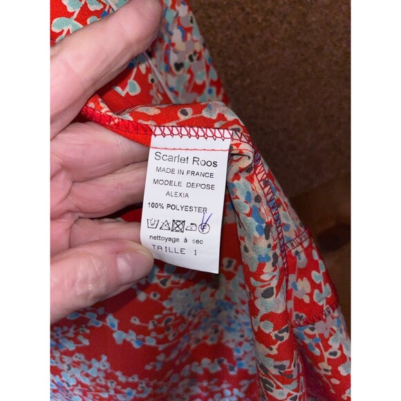 Sacher Scarlet Roos Paris  floral red Jacket Size 1 (small) - Picture 4 of 5